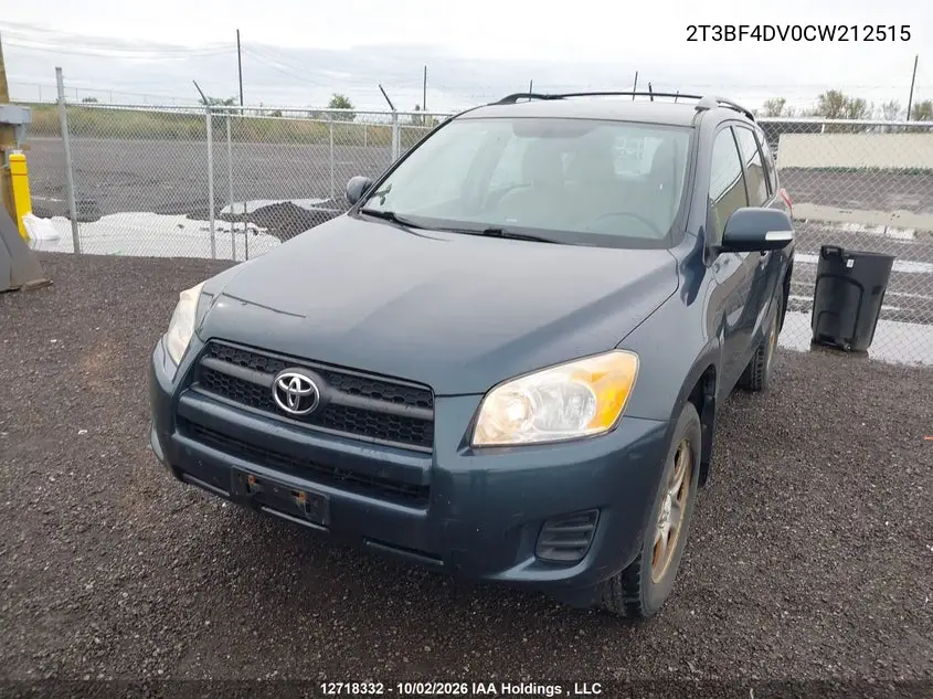 2012 TOYOTA RAV 4 VIN 2T3BF4DV0CW212515 — фото 2
