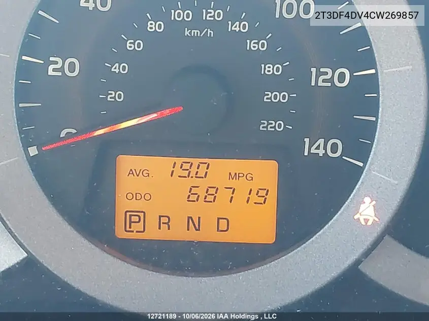 2012 TOYOTA RAV 4 VIN 2T3DF4DV4CW269857 — фото 15