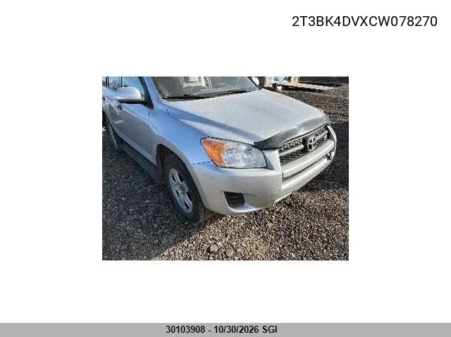 TOYOTA RAV 4 2012, VIN 2T3BK4DVXCW078270