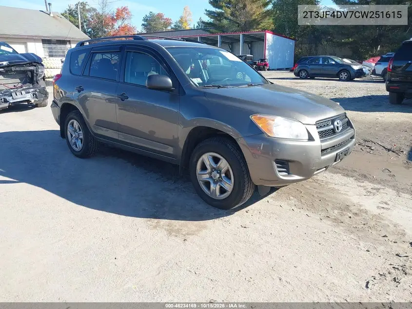 TOYOTA RAV 4 2012, VIN 2T3JF4DV7CW251615