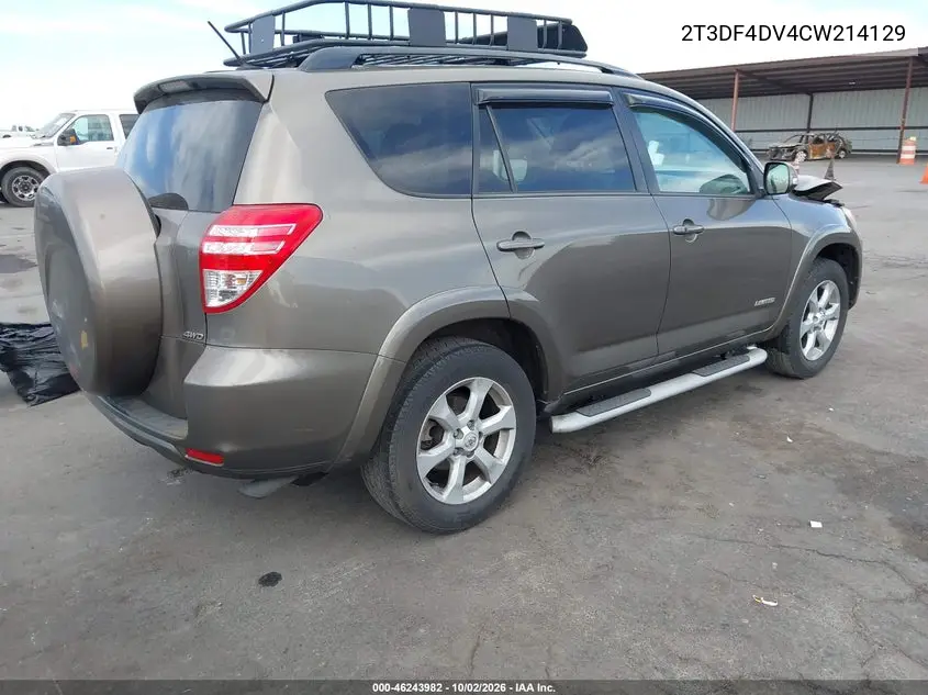 2012 TOYOTA RAV 4 VIN 2T3DF4DV4CW214129 — фото 4