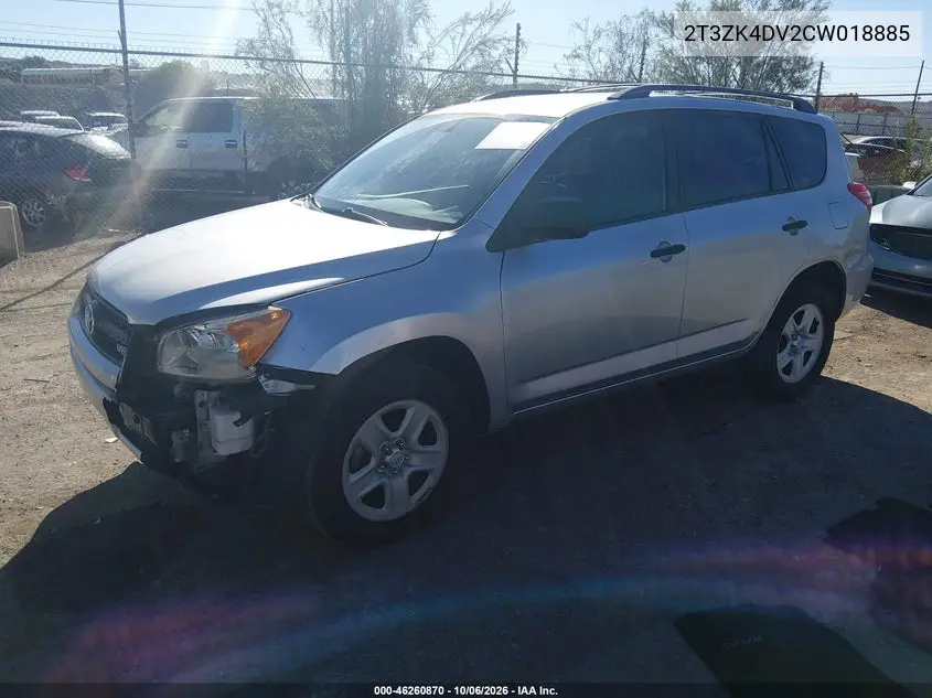 2012 TOYOTA RAV 4 VIN 2T3ZK4DV2CW018885 — фото 2