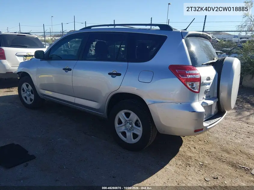 2012 TOYOTA RAV 4 VIN 2T3ZK4DV2CW018885 — фото 3