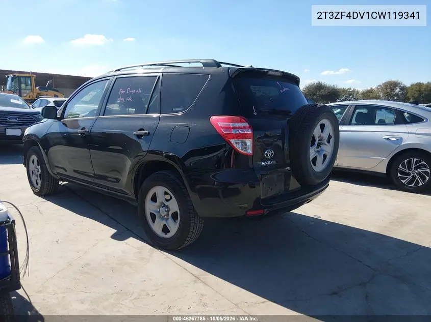 2012 TOYOTA RAV 4 VIN 2T3ZF4DV1CW119341 — фото 3