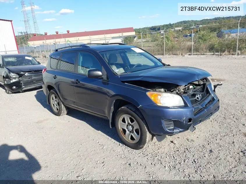 TOYOTA RAV 4 2012, VIN 2T3BF4DVXCW215731