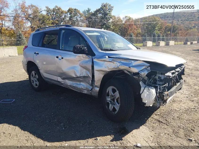 TOYOTA RAV 4 2012, VIN 2T3BF4DV0CW250505