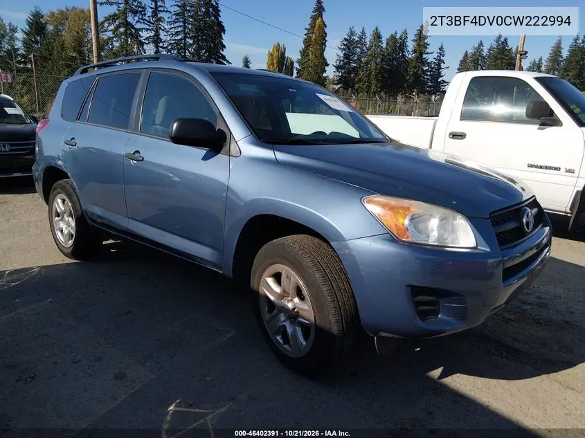 TOYOTA RAV 4 2012, VIN 2T3BF4DV0CW222994