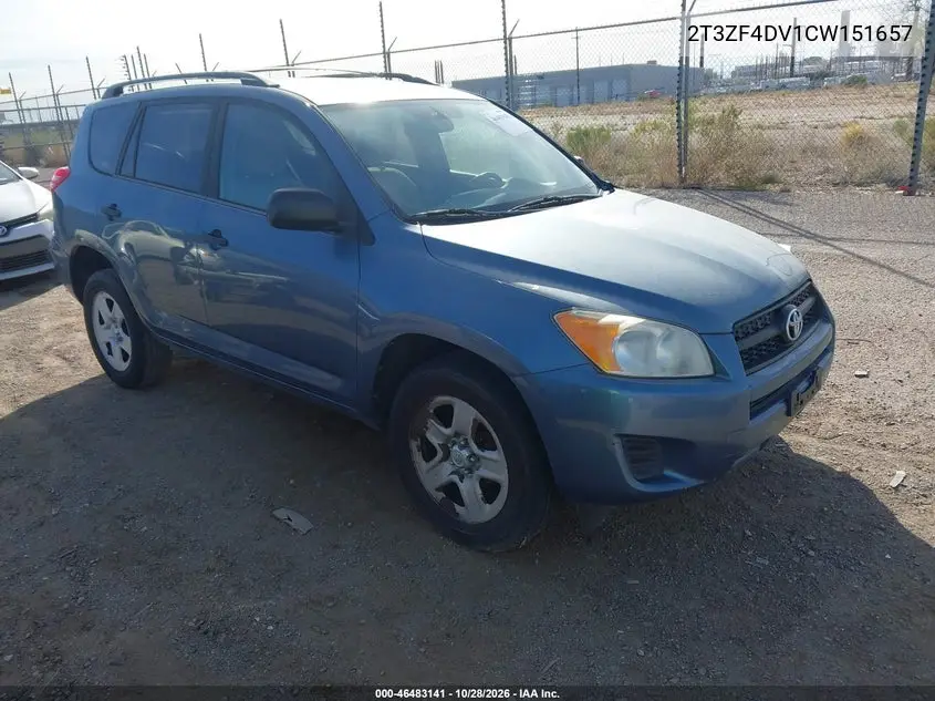 TOYOTA RAV 4 2012, VIN 2T3ZF4DV1CW151657