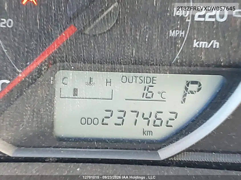 2013 TOYOTA RAV 4 VIN 2T3ZFREVXDW057645 — фото 15