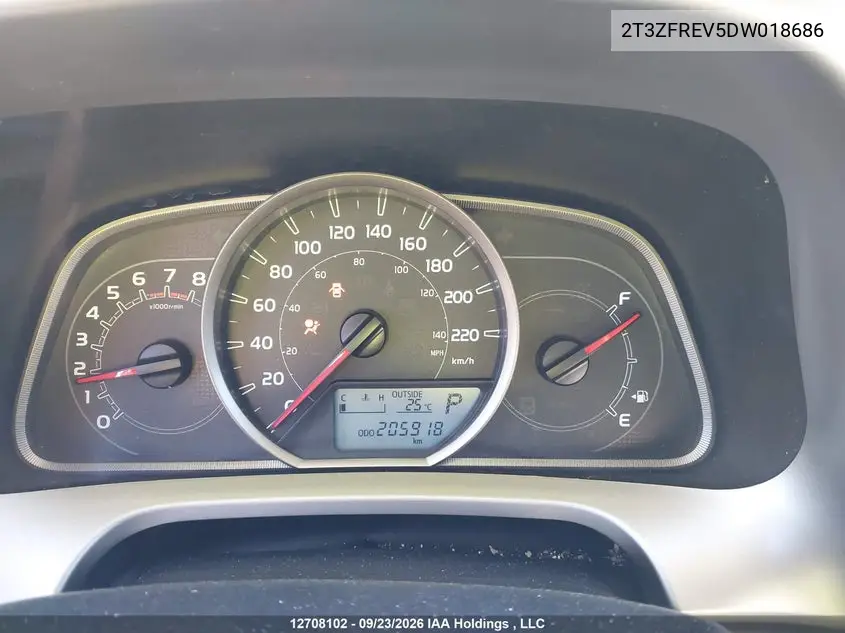 2013 TOYOTA RAV 4 VIN 2T3ZFREV5DW018686 — фото 7
