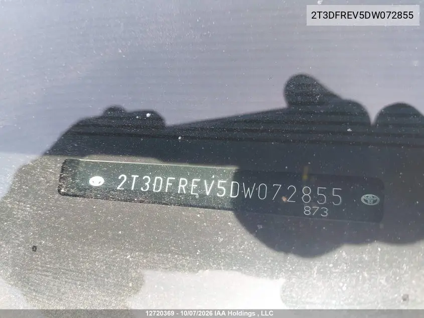 2013 TOYOTA RAV 4 VIN 2T3DFREV5DW072855 — фото 19