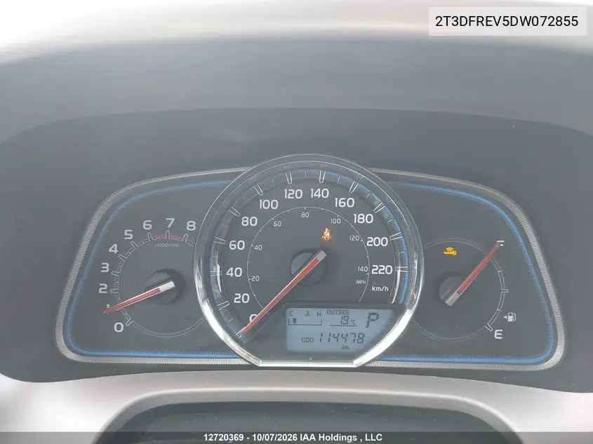 2013 TOYOTA RAV 4 VIN 2T3DFREV5DW072855 — фото 7