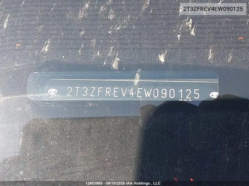 2014 TOYOTA RAV 4 VIN 2T3ZFREV4EW090125 — фото 19