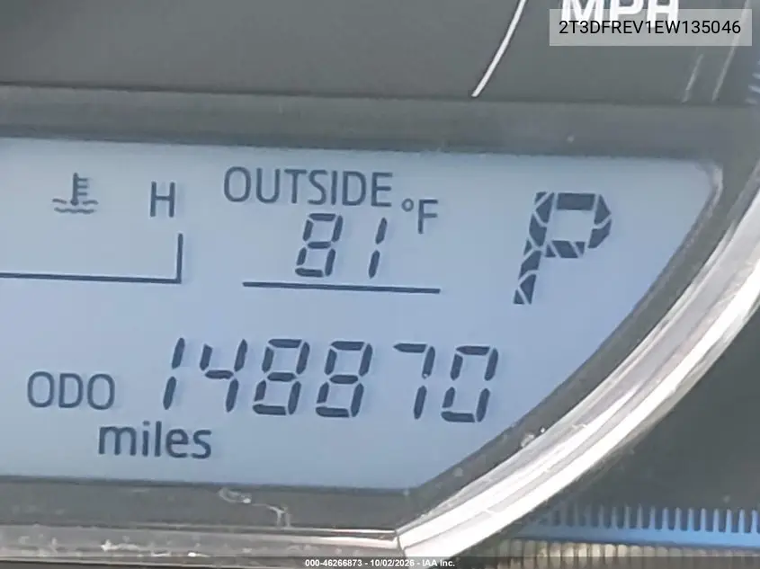 2014 TOYOTA RAV 4 VIN 2T3DFREV1EW135046 — фото 15