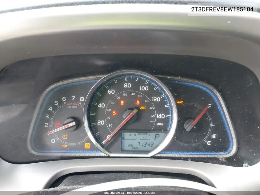 2014 TOYOTA RAV 4 VIN 2T3DFREV8EW185104 — фото 7