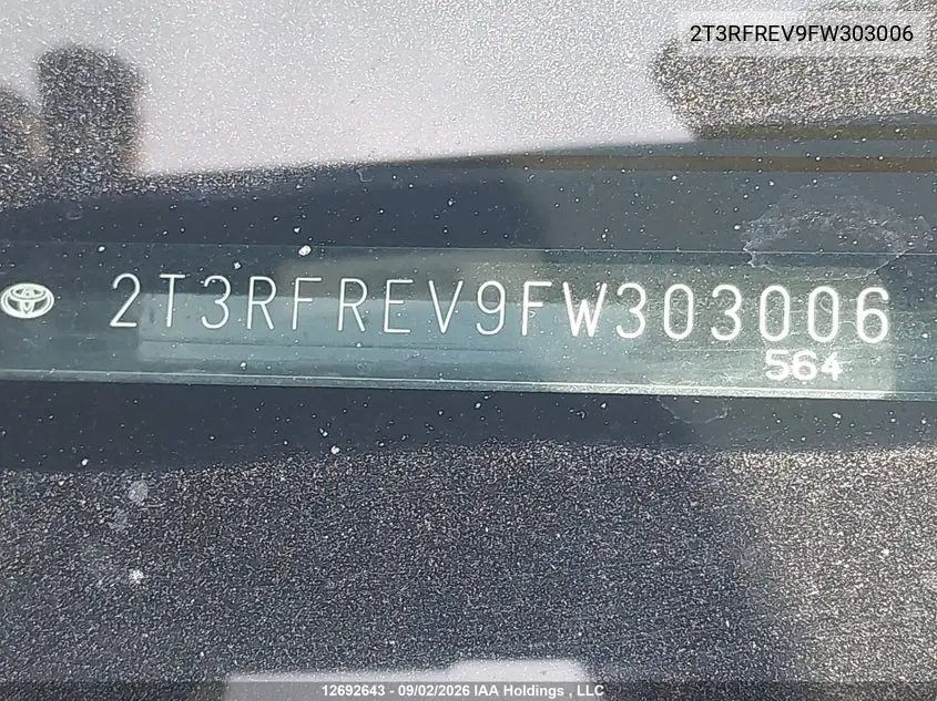 2015 TOYOTA RAV 4 VIN 2T3RFREV9FW303006 — фото 19