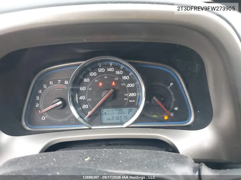 2015 TOYOTA RAV 4 VIN 2T3DFREV9FW273905 — фото 7