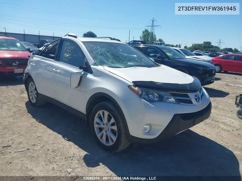 TOYOTA RAV 4 2015, VIN 2T3DFREV1FW361945