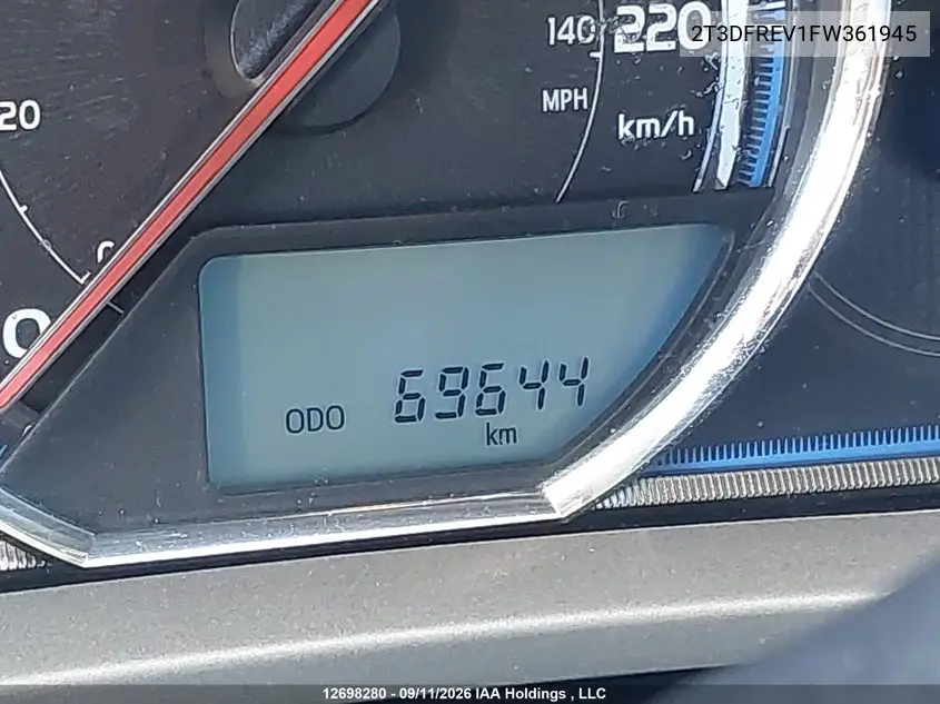 2015 TOYOTA RAV 4 VIN 2T3DFREV1FW361945 — фото 16
