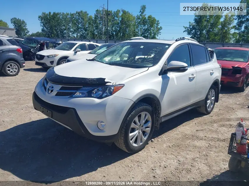2015 TOYOTA RAV 4 VIN 2T3DFREV1FW361945 — фото 2