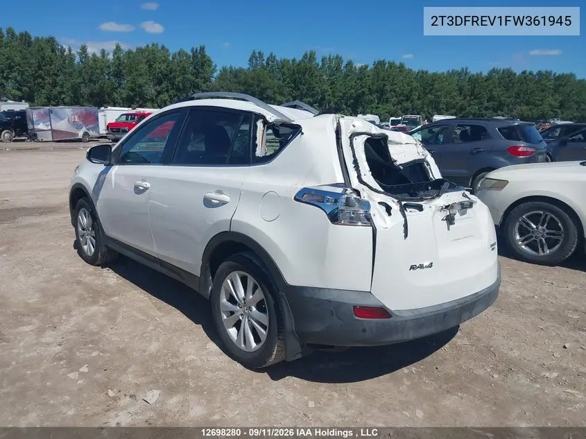 2015 TOYOTA RAV 4 VIN 2T3DFREV1FW361945 — фото 3
