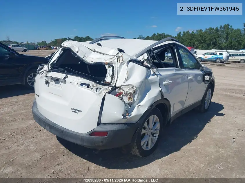 2015 TOYOTA RAV 4 VIN 2T3DFREV1FW361945 — фото 4