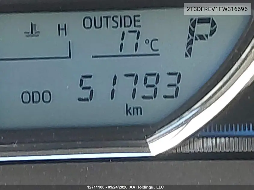 2015 TOYOTA RAV 4 VIN 2T3DFREV1FW316696 — фото 15