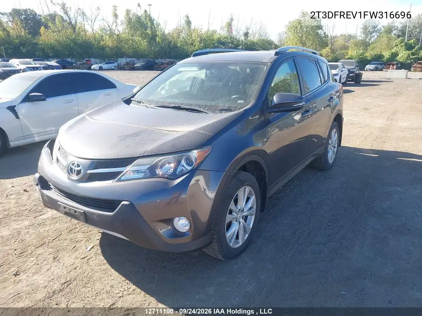 2015 TOYOTA RAV 4 VIN 2T3DFREV1FW316696 — фото 2