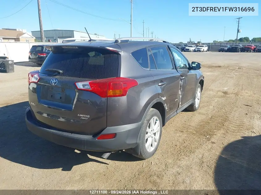 2015 TOYOTA RAV 4 VIN 2T3DFREV1FW316696 — фото 4