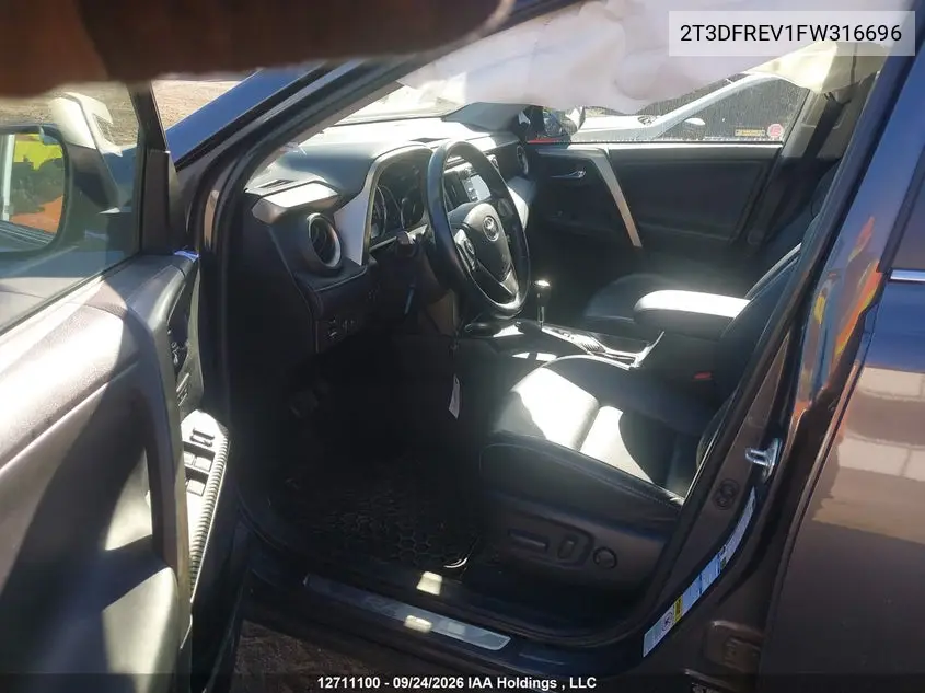 2015 TOYOTA RAV 4 VIN 2T3DFREV1FW316696 — фото 5