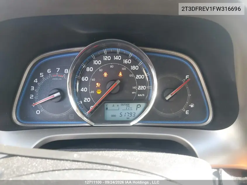 2015 TOYOTA RAV 4 VIN 2T3DFREV1FW316696 — фото 7