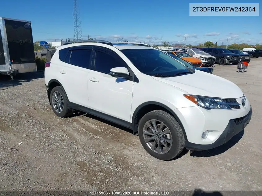 TOYOTA RAV 4 2015, VIN 2T3DFREV0FW242364