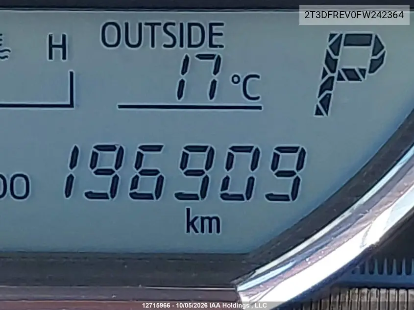 2015 TOYOTA RAV 4 VIN 2T3DFREV0FW242364 — фото 15