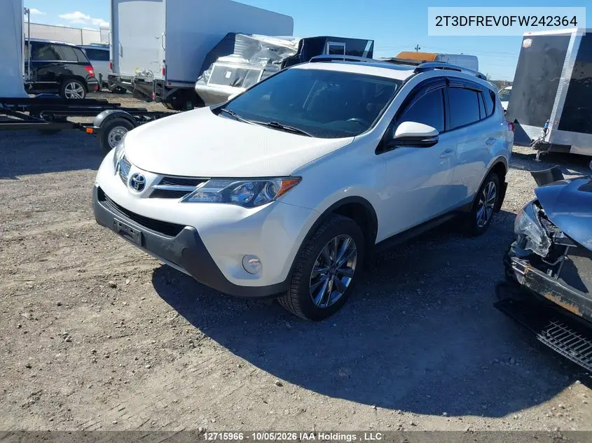2015 TOYOTA RAV 4 VIN 2T3DFREV0FW242364 — фото 2
