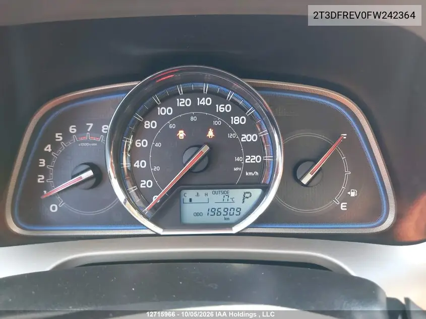 2015 TOYOTA RAV 4 VIN 2T3DFREV0FW242364 — фото 7