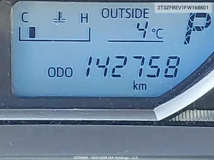 2015 TOYOTA RAV 4 VIN 2T3ZFREV1FW168801 — фото 15