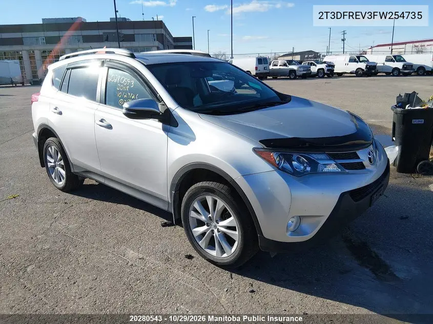 TOYOTA RAV 4 2015, VIN 2T3DFREV3FW254735