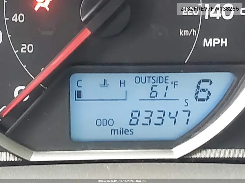 2015 TOYOTA RAV 4 VIN 2T3ZFREV7FW138265 — фото 15