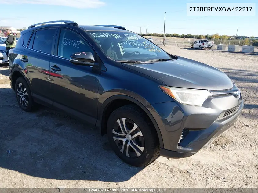 TOYOTA RAV 4 2016, VIN 2T3BFREVXGW422217