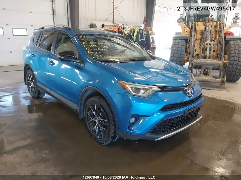 TOYOTA RAV 4 2016, VIN 2T3JFREV4GW495417