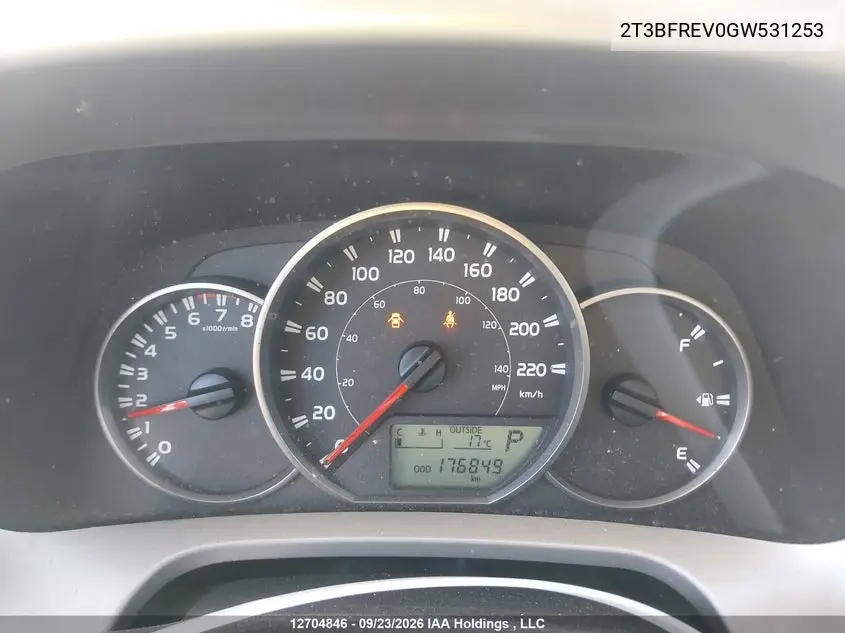 2016 TOYOTA RAV 4 VIN 2T3BFREV0GW531253 — фото 7