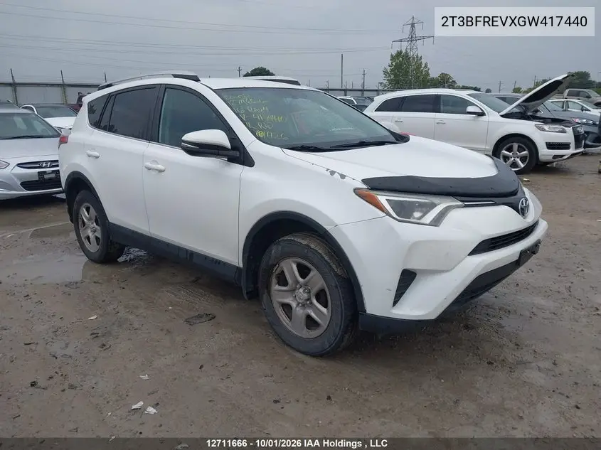 TOYOTA RAV 4 2016, VIN 2T3BFREVXGW417440