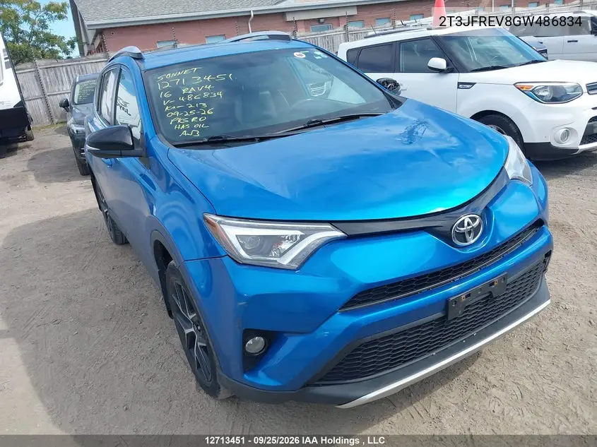 TOYOTA RAV 4 2016, VIN 2T3JFREV8GW486834