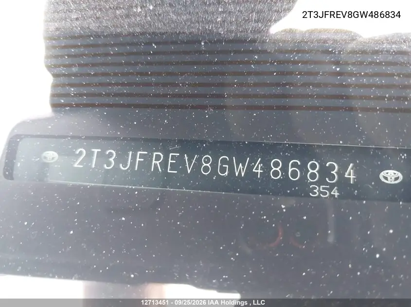 2016 TOYOTA RAV 4 VIN 2T3JFREV8GW486834 — фото 17