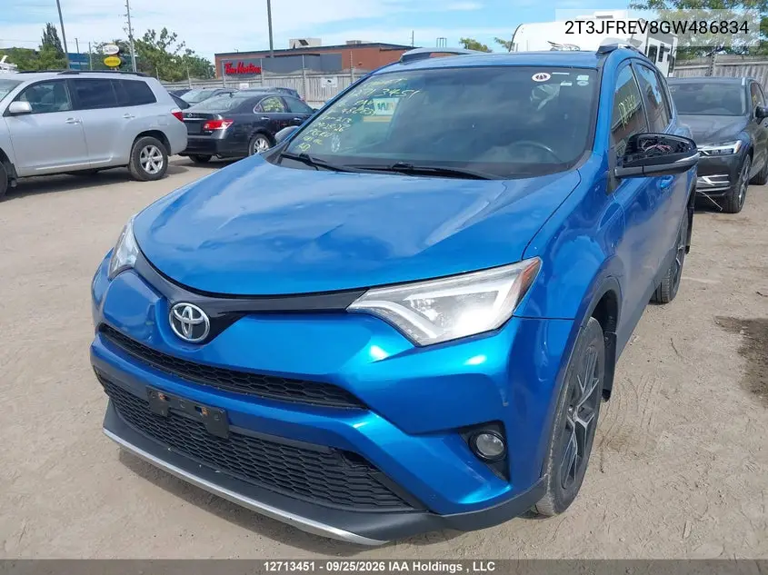 2016 TOYOTA RAV 4 VIN 2T3JFREV8GW486834 — фото 2
