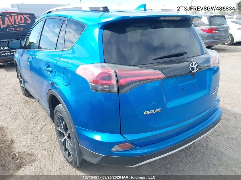 2016 TOYOTA RAV 4 VIN 2T3JFREV8GW486834 — фото 3