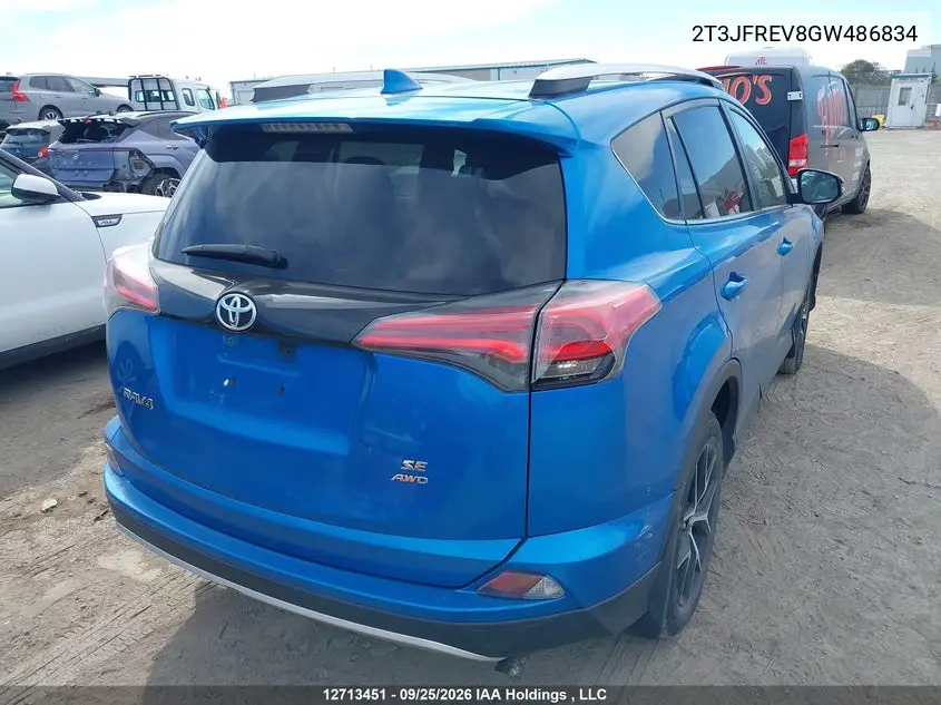 2016 TOYOTA RAV 4 VIN 2T3JFREV8GW486834 — фото 4