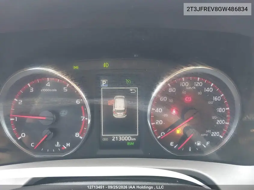 2016 TOYOTA RAV 4 VIN 2T3JFREV8GW486834 — фото 7