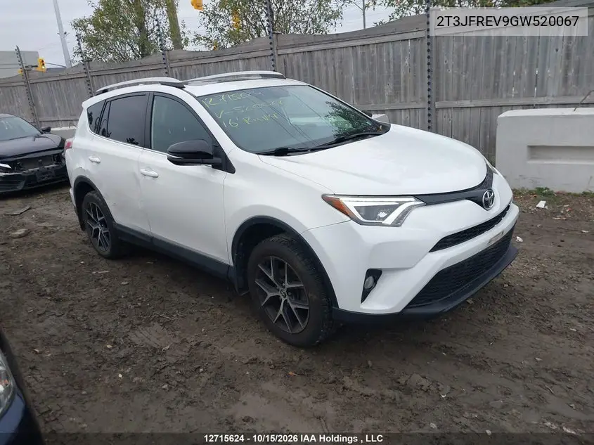 TOYOTA RAV 4 2016, VIN 2T3JFREV9GW520067