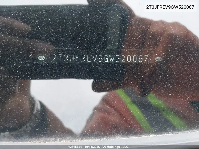 2016 TOYOTA RAV 4 VIN 2T3JFREV9GW520067 — фото 17